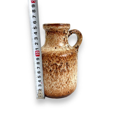 West German Vase with Handle brown speckle pattern stamped 414/16