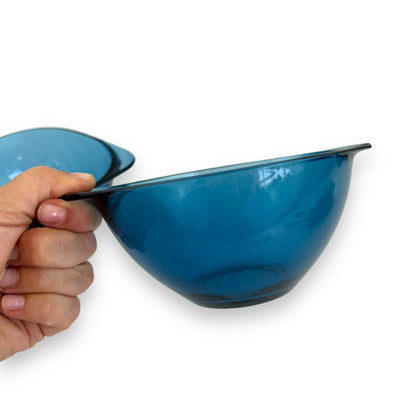 Vereco France Blue Glass Bowl set of 2