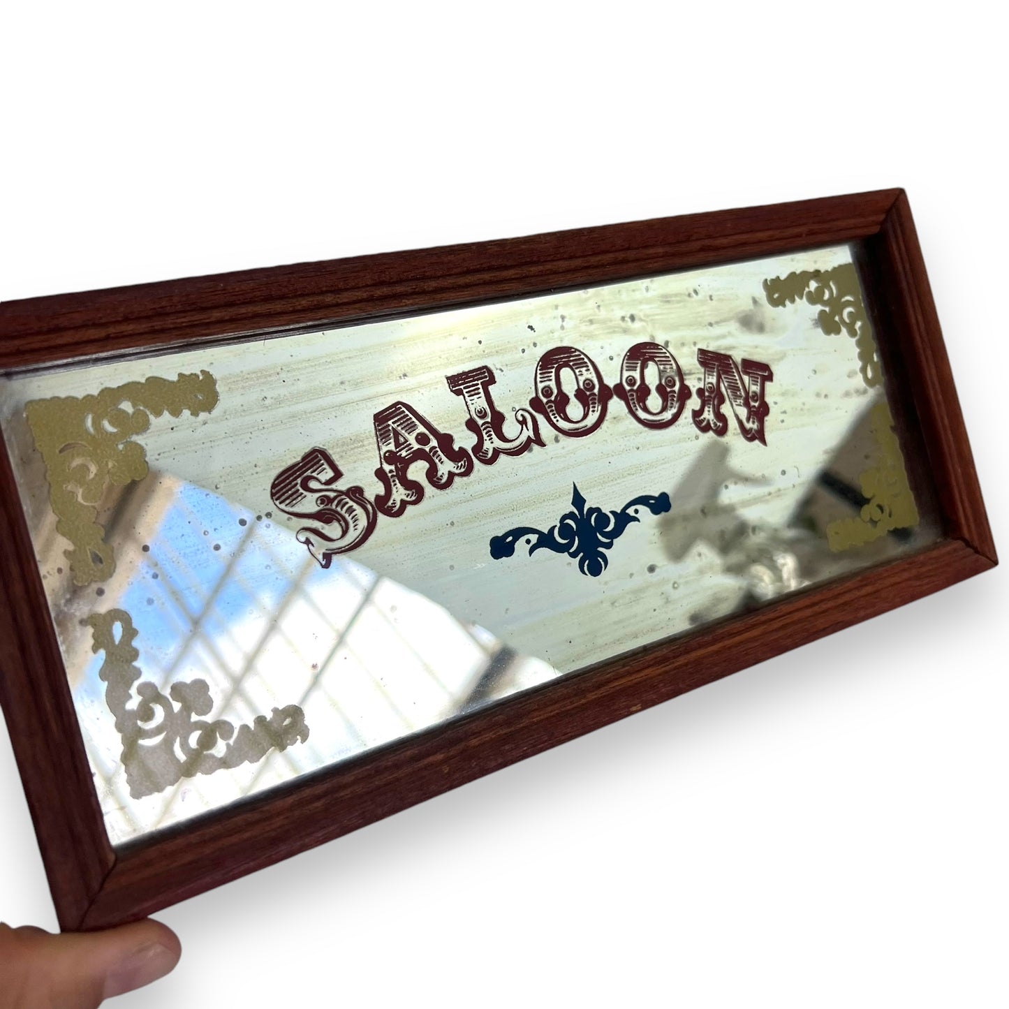 Saloon Glass Mirror Framed Bar Sign