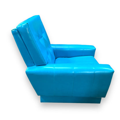 Retro Blue Vinyl Single Lounge Chair