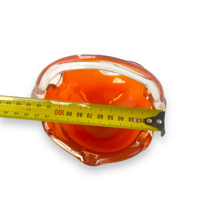 Orange Art Glass Basket