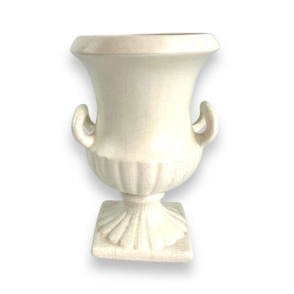 White ceramic urn shape vase (Crazing)