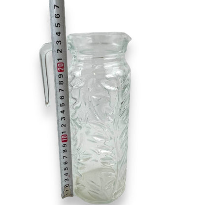 Clear Glass Jug Leaf Pattern