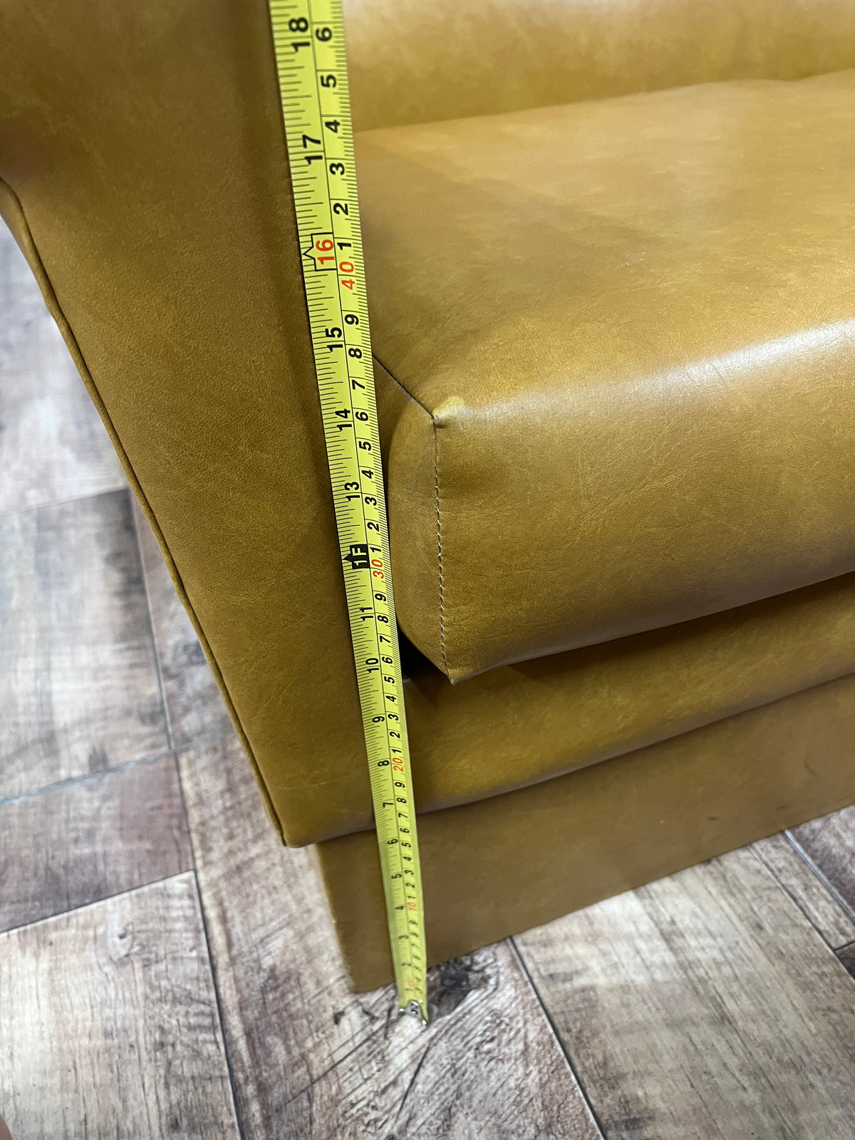Mustard Vinyl Two-Seater Lounge