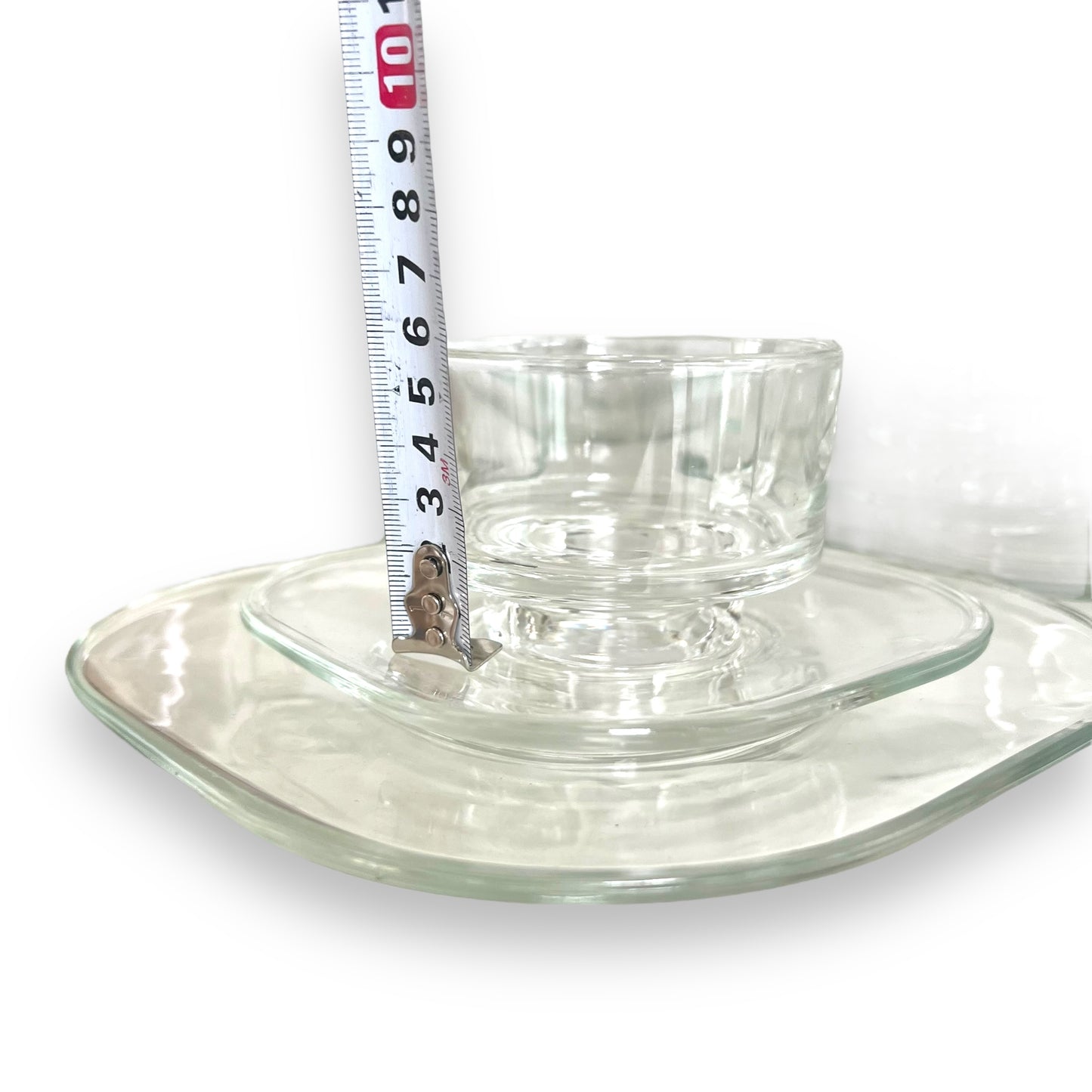 Joe Colombo Italian Arno Glass Trio: Salad plate, teacup & Saucer
