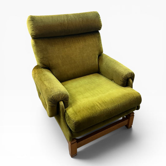 2. Green Fler chair with wooden base