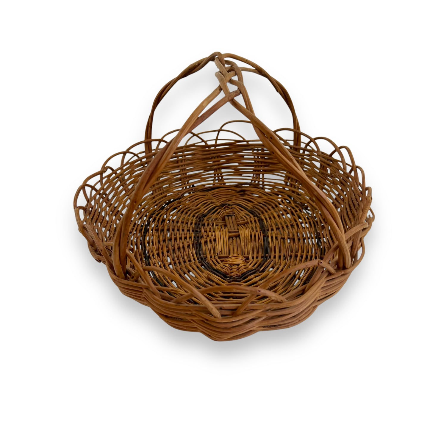 Wicker Basket with Handle – Handwoven Rustic Farmhouse Decor