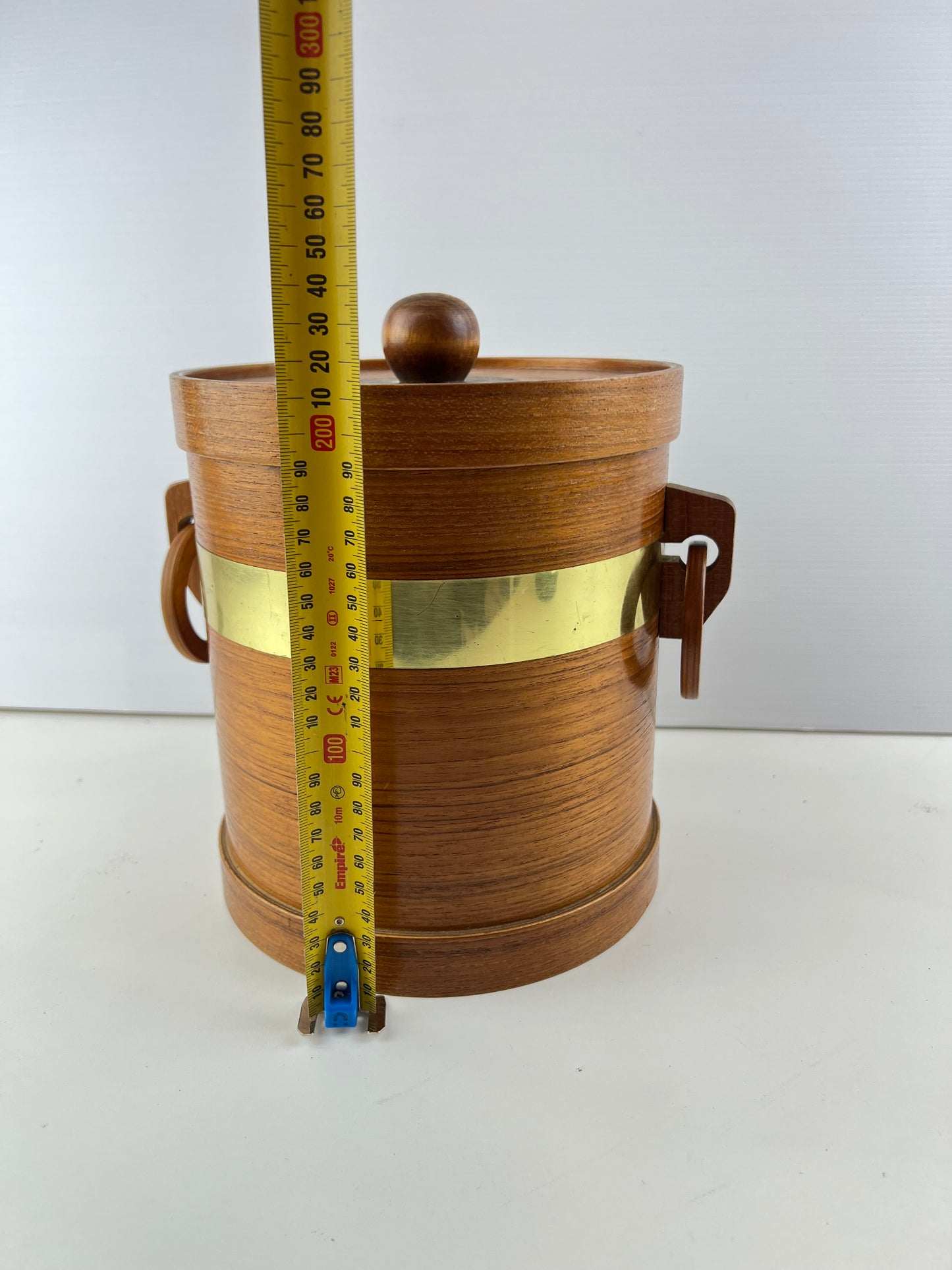 Timber & Brass Mid Century Ice Bucket with Ring Handles
