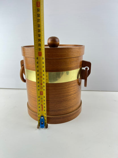 Timber & Brass Mid Century Ice Bucket with Ring Handles