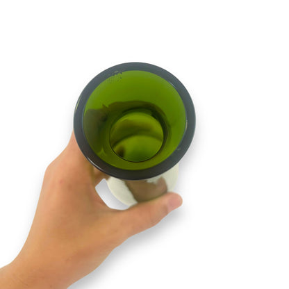 Green Empoli Art Glass Vase with Clear Base