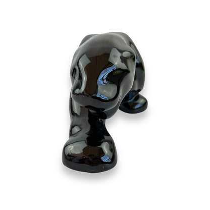 Black Stalking Panther Ceramic Sculpture