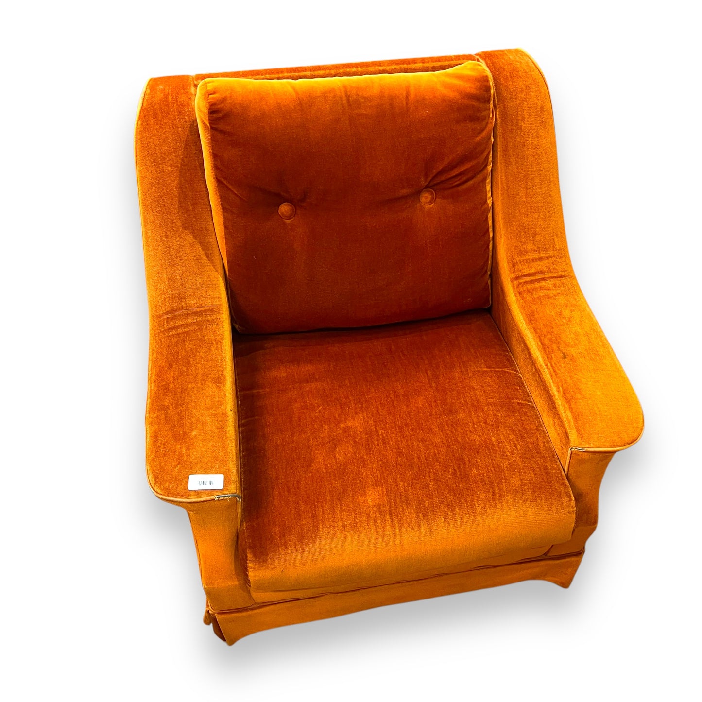 Orange Velour Single Lounge Chair