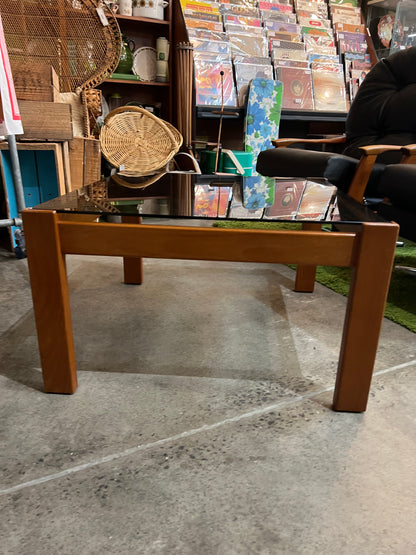 1970s Australian Blackwood & Smoked Glass Coffee Table