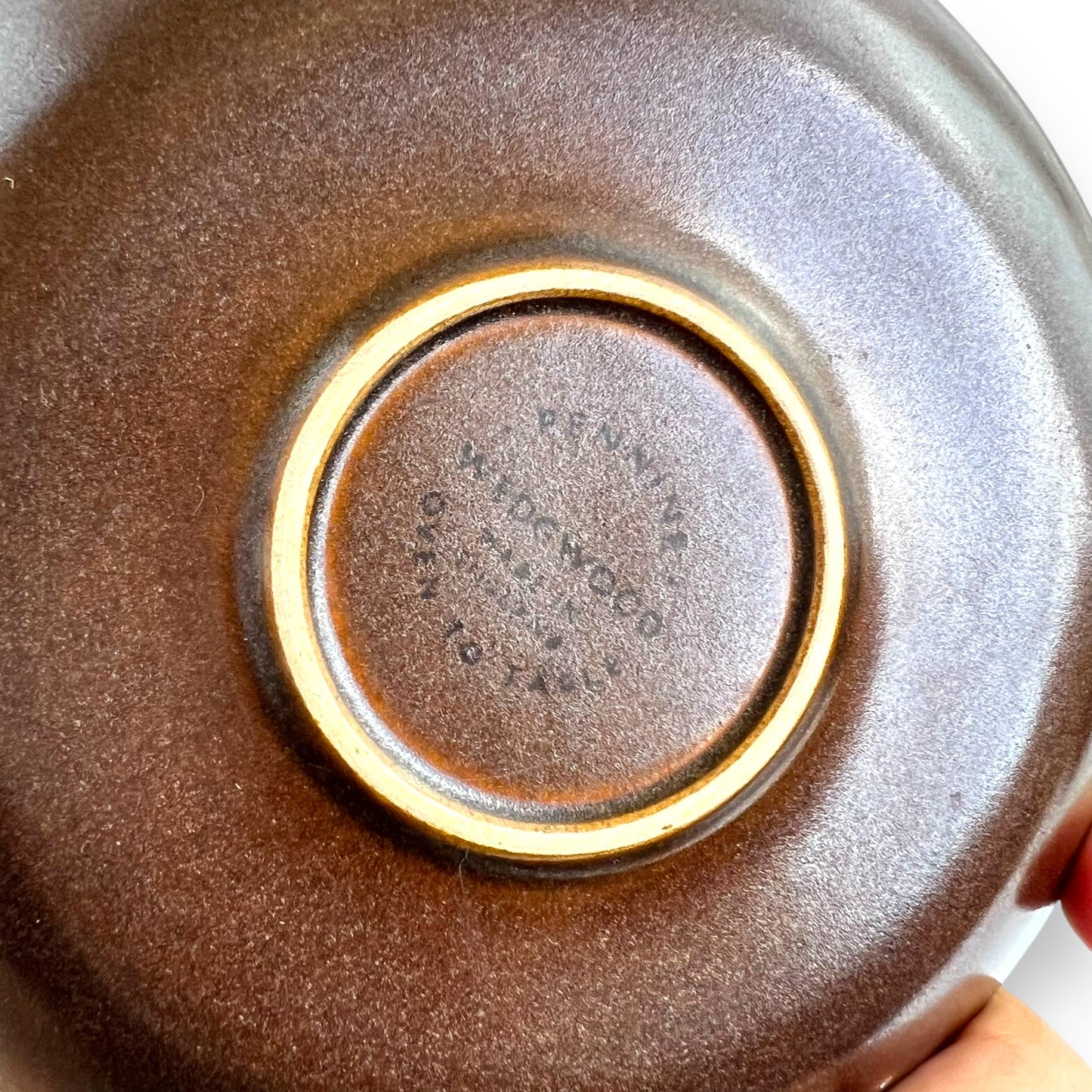 Wedgwood “Pennine” Pattern Dark Brown Round Saucer Plate 14.5cm diameter