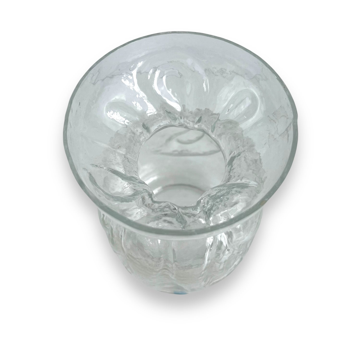 SEA Glasbruk Pop Art Clear Glass Vase – Kosta Sweden, Scrunched Pinched Sack Design