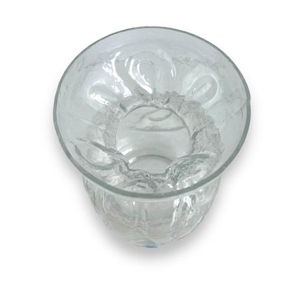 SEA Glasbruk Pop Art Clear Glass Vase – Kosta Sweden, Scrunched Pinched Sack Design