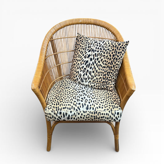 Cane Chair Leopard Cushions