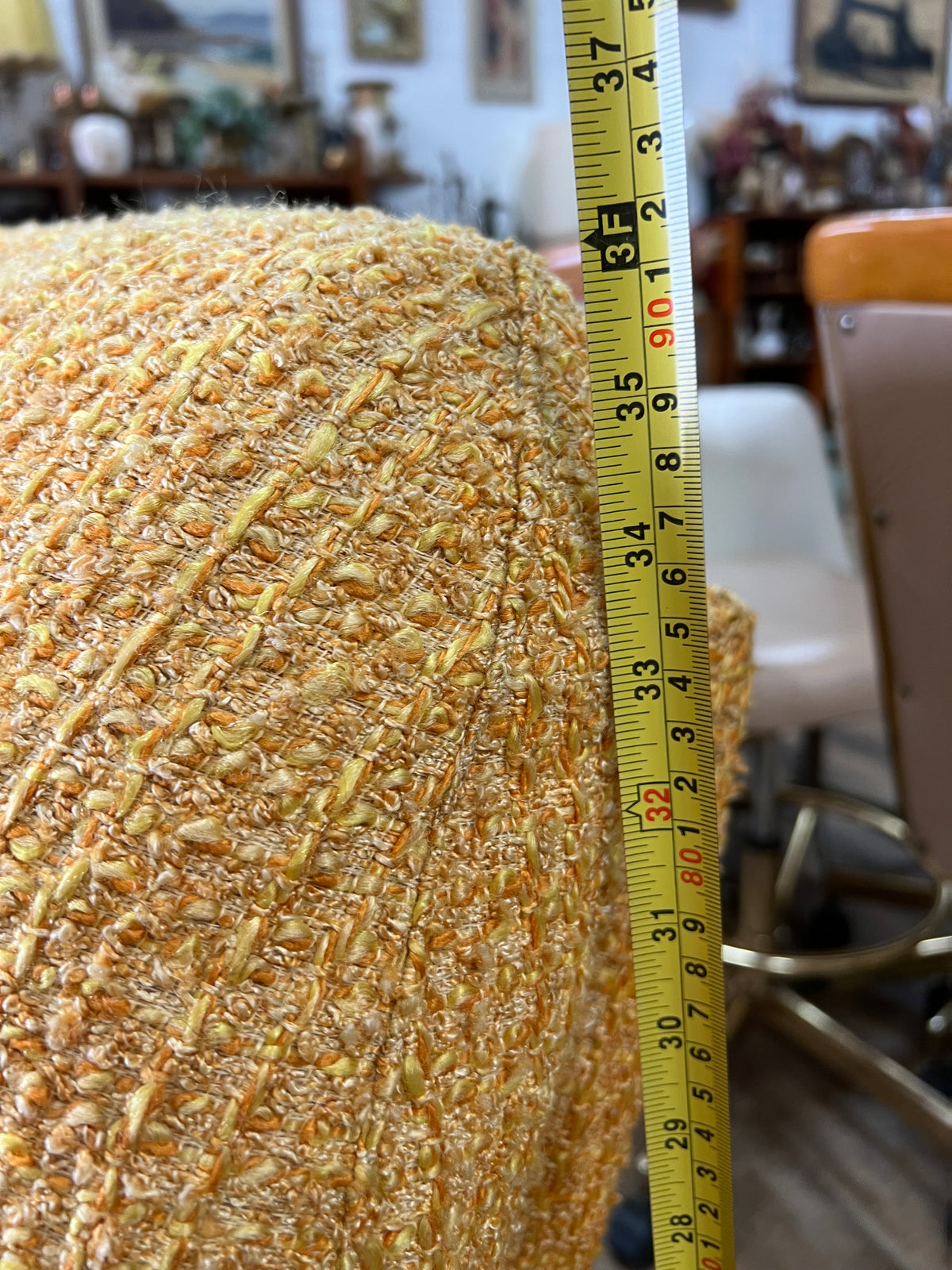 Mustard Yellow Bouclé Two-Seater Lounge