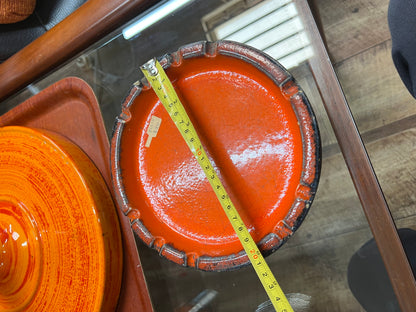 Ellis Pottery Ceramic Ashtray – Orange & Black