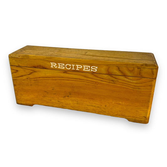 Wooden Recipe Card Storage Box