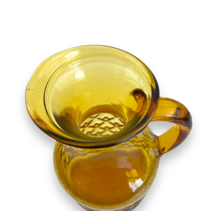 Amber Glass Jug – Diamond Cut Pattern