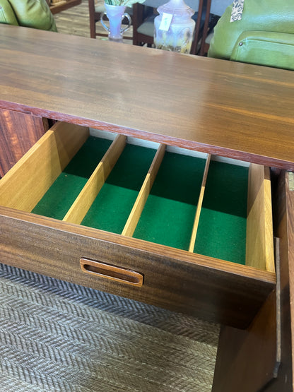 Avalon Mid Century Walnut Sideboard / Buffet Cabinet with Carved Doors