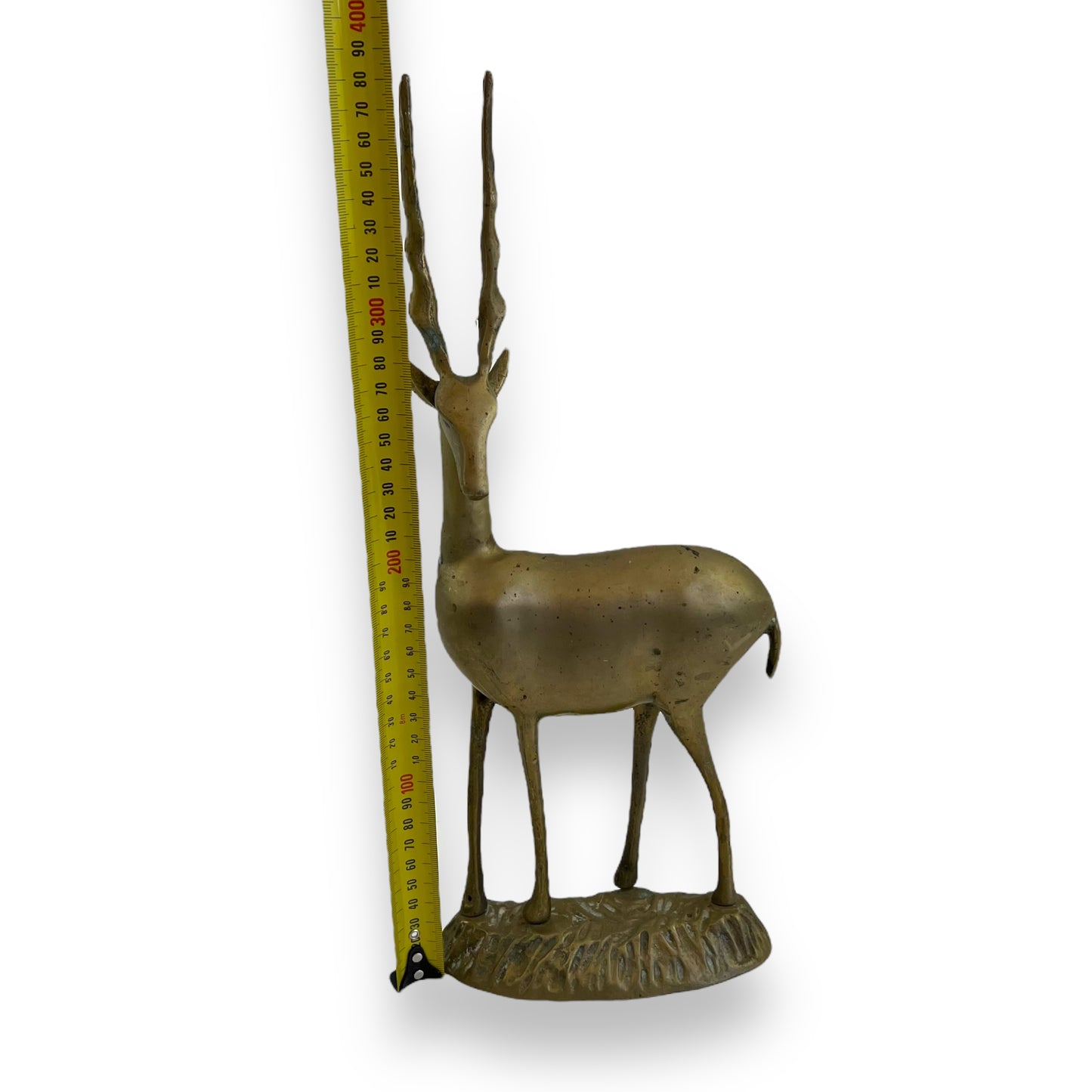 Large brass antelope statue