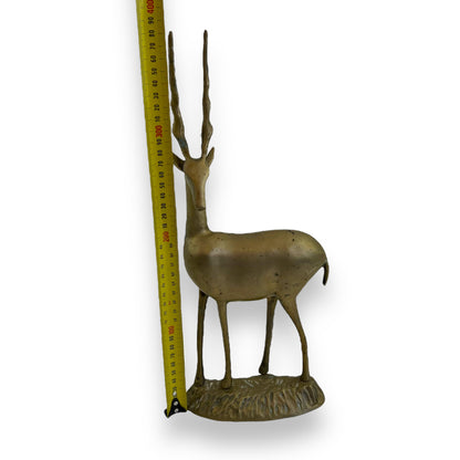 Large brass antelope statue