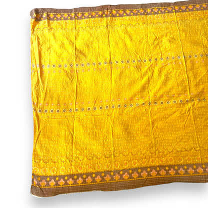 Retro Yellow Orange and Brown Flower Pattern Tablecloth