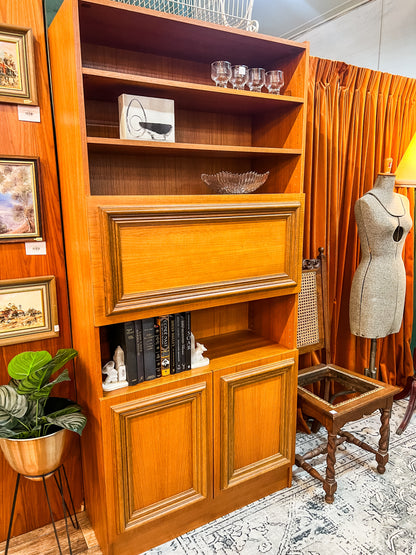 Macrob Pull-Down Bar Cabinet – Mid-Century Teak Drinks & Display Unit