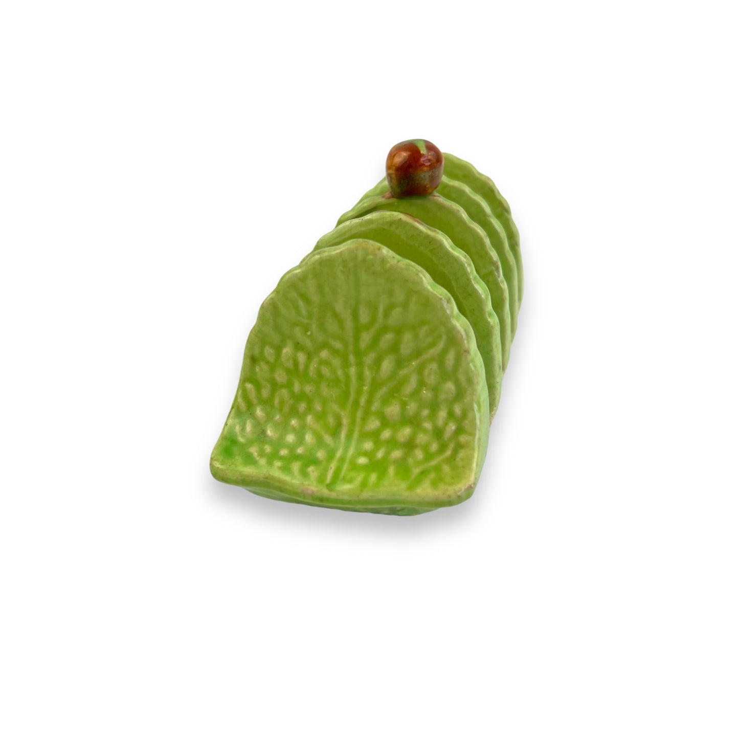 Manto Ware Green Leaf pattern Ceramic Toast Rack