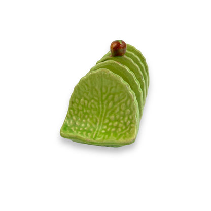Manto Ware Green Leaf pattern Ceramic Toast Rack