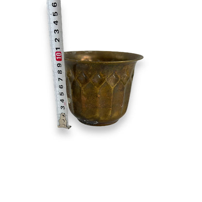 Small Brass Planter Pot Diamond Pattern