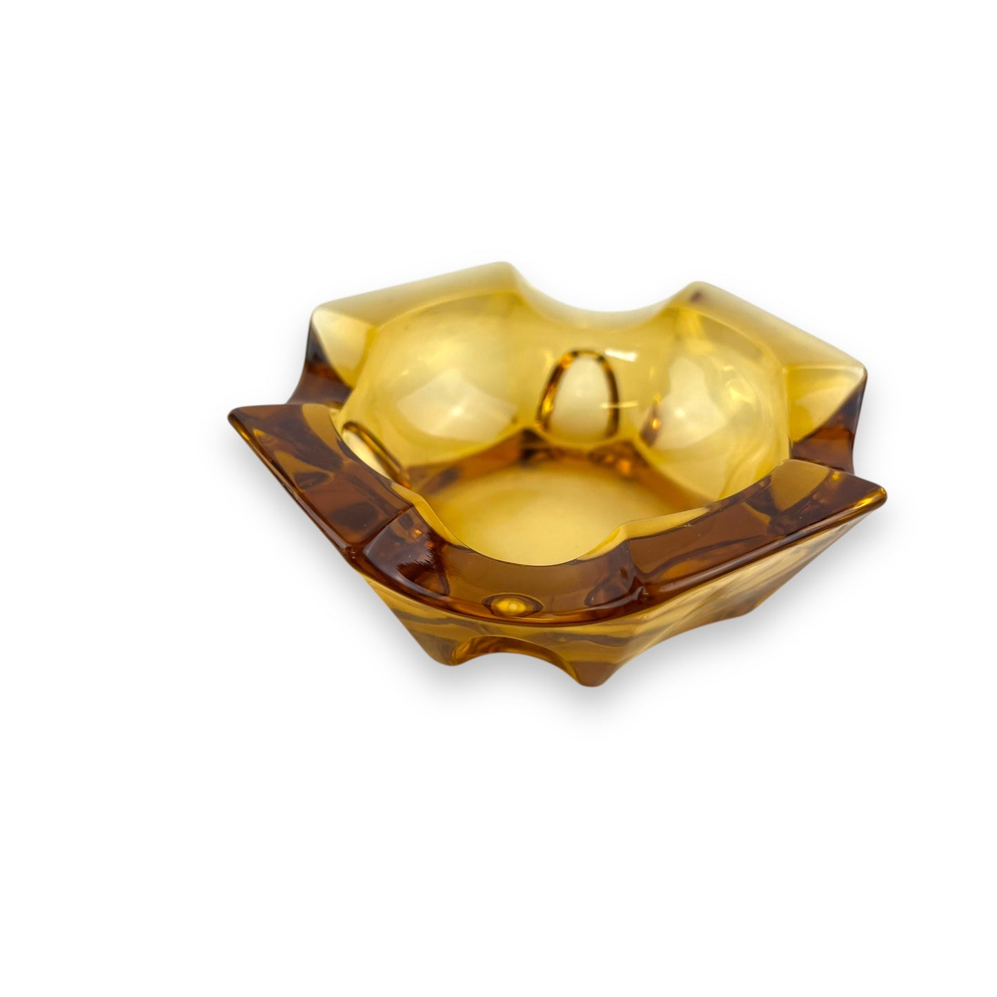 Amber Glass Ashtray