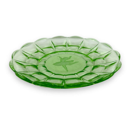 Green glass ballerina plate