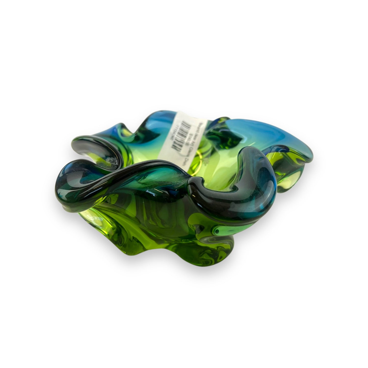 Blue and Green Art Glass Dish