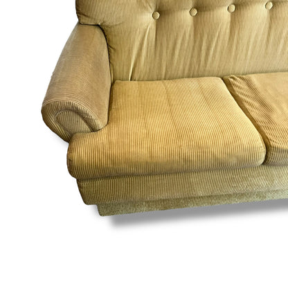 Green-Yellow Corduroy 3-Seater Lounge