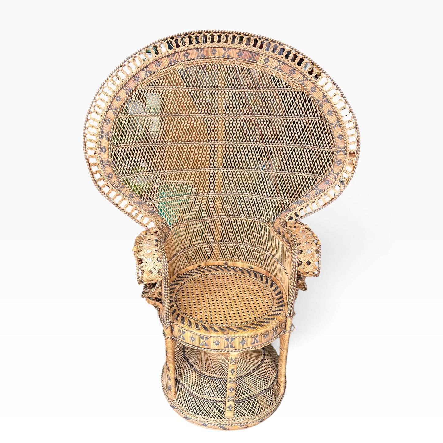 Cane Peacock Chair – Ornate Woven Rattan Statement Chair