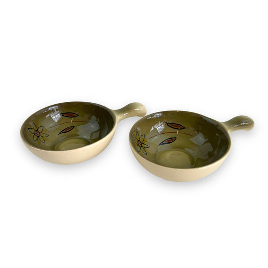 Terra Ceramics Ramekin Set of 2 with flower Handpainted design