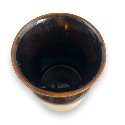 Brown and Caramel Pottery Vase / Utensil Holder