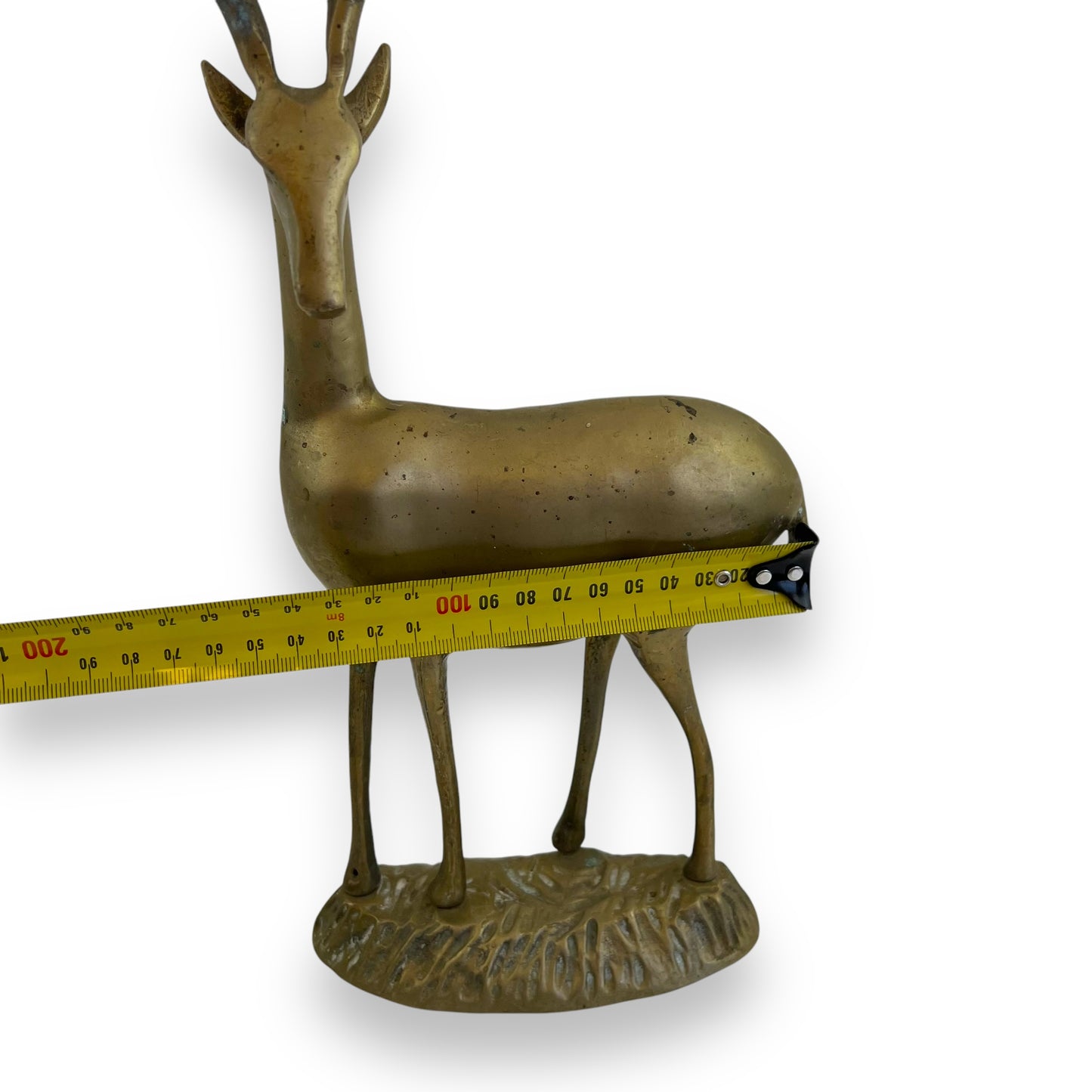Large brass antelope statue
