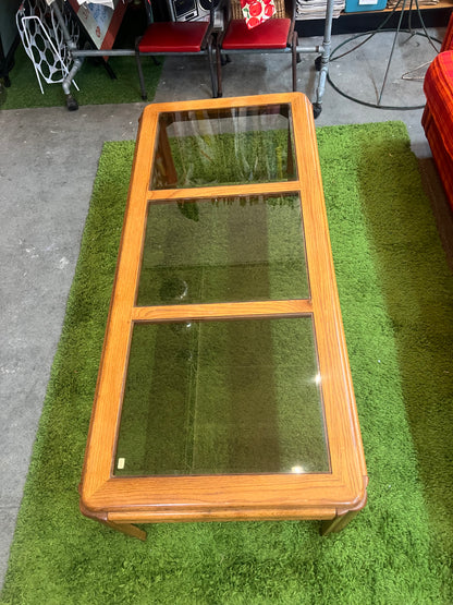 Smoked Glass & Timber Coffee Table