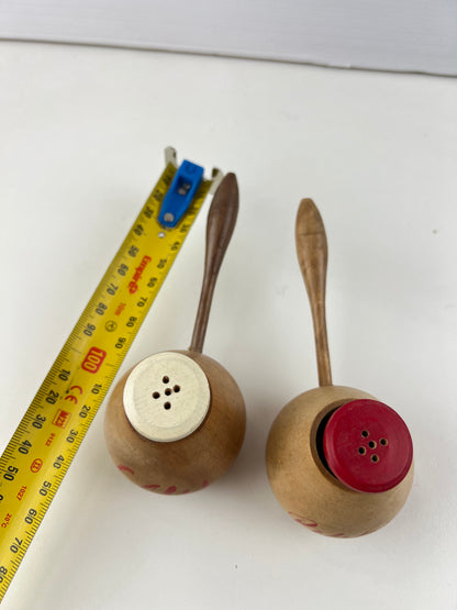 Peppy & Salty Cat Salt & Pepper Shakers with Timber Holders