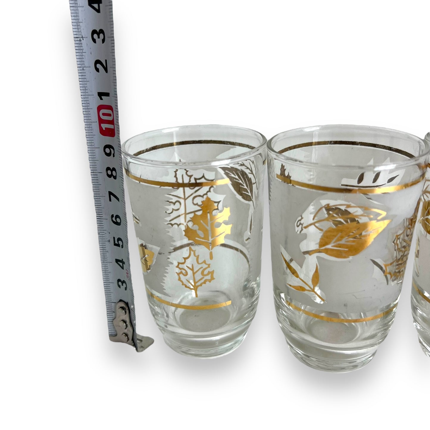 Gold leaf frosted glass set of 6