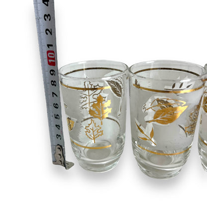 Gold leaf frosted glass set of 6
