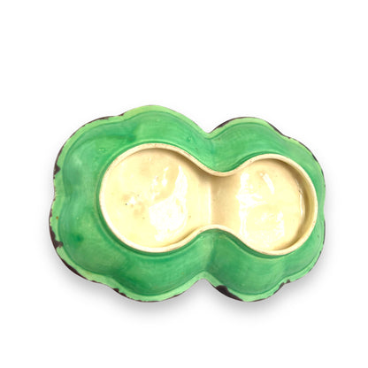 Two part flower dish with handle