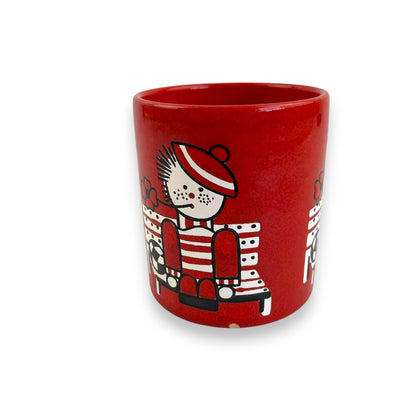 Waechtersbach Cup - Rag Doll Boy on Bench - Made in West Germany