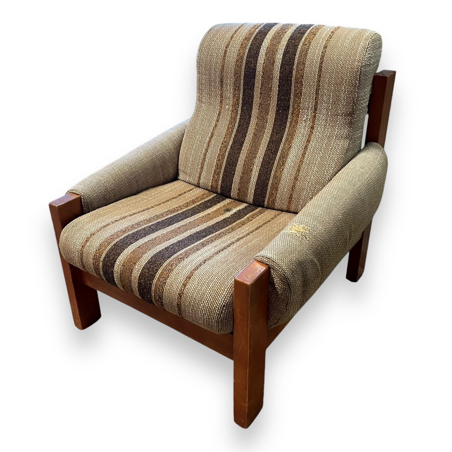 Brown Stripe wooden frame chair