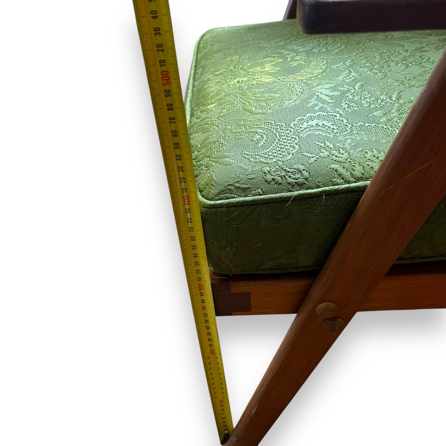 Green Vintage Armchair wooden frame