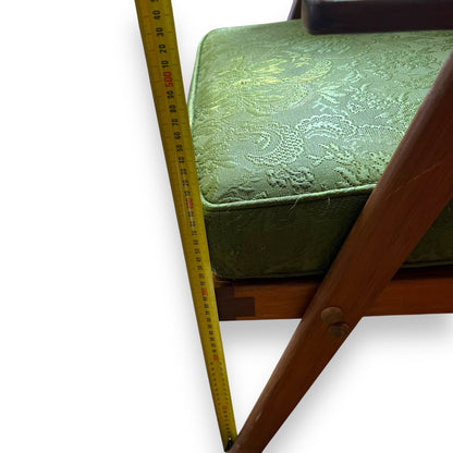 Green Vintage Armchair wooden frame
